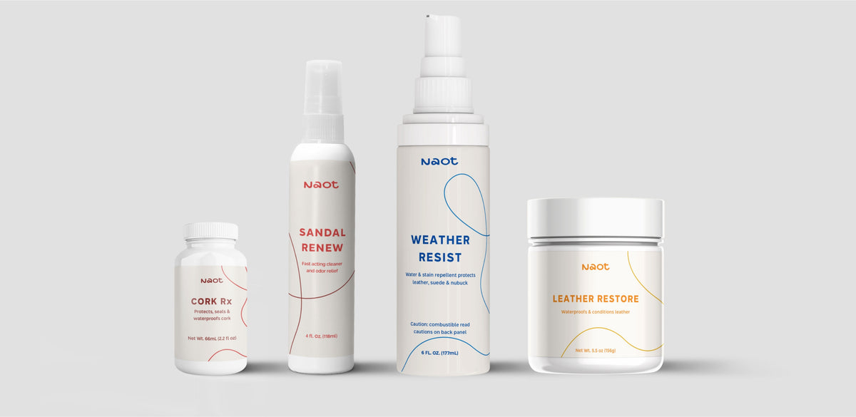 Naot products for shoe care